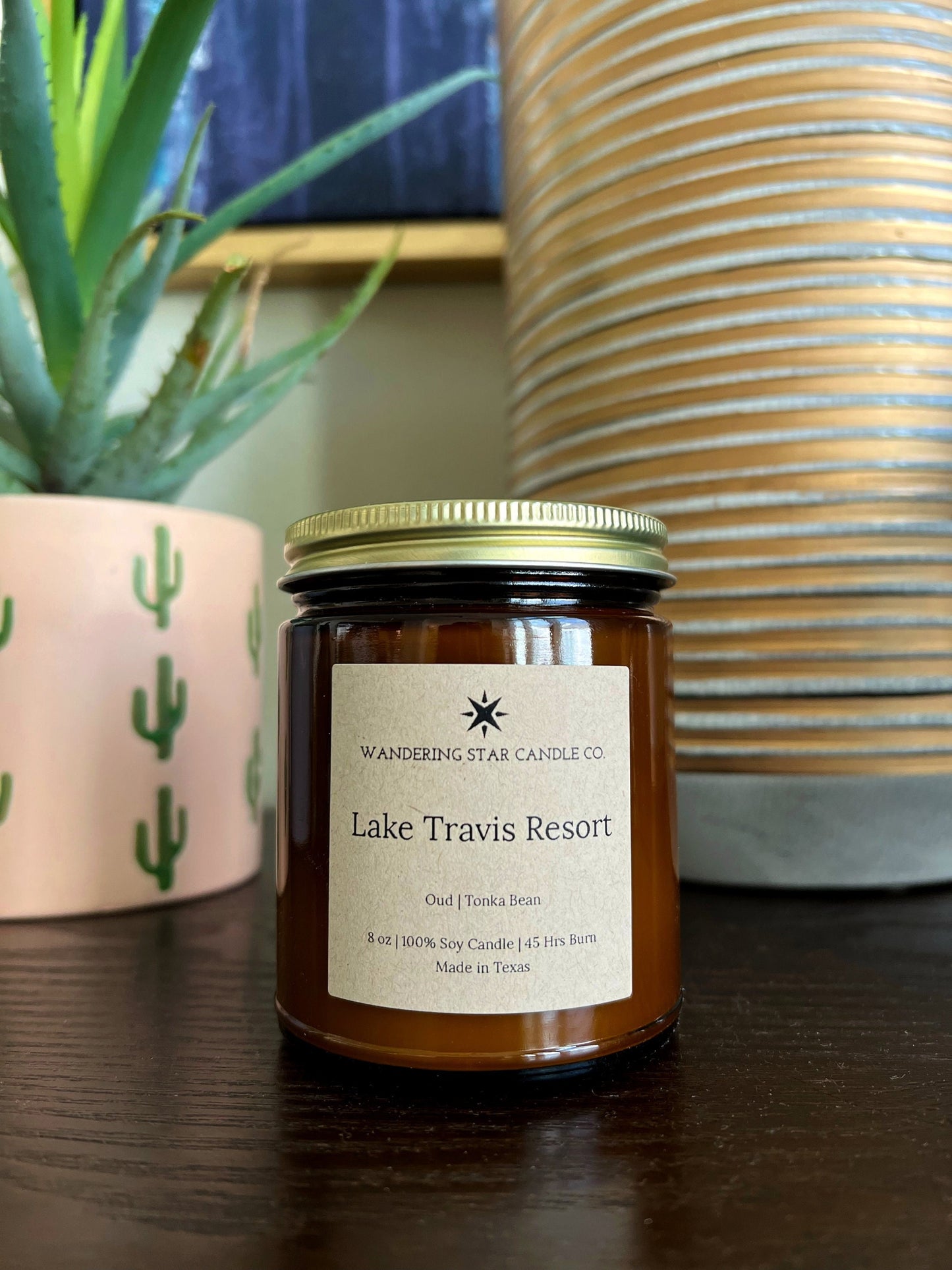 Lake Travis Resort | Spa Candle | Relaxation Candle | Self-Care Candle | Amber Jar Candle | Oud Candle | Musk Candle | Made in Texas