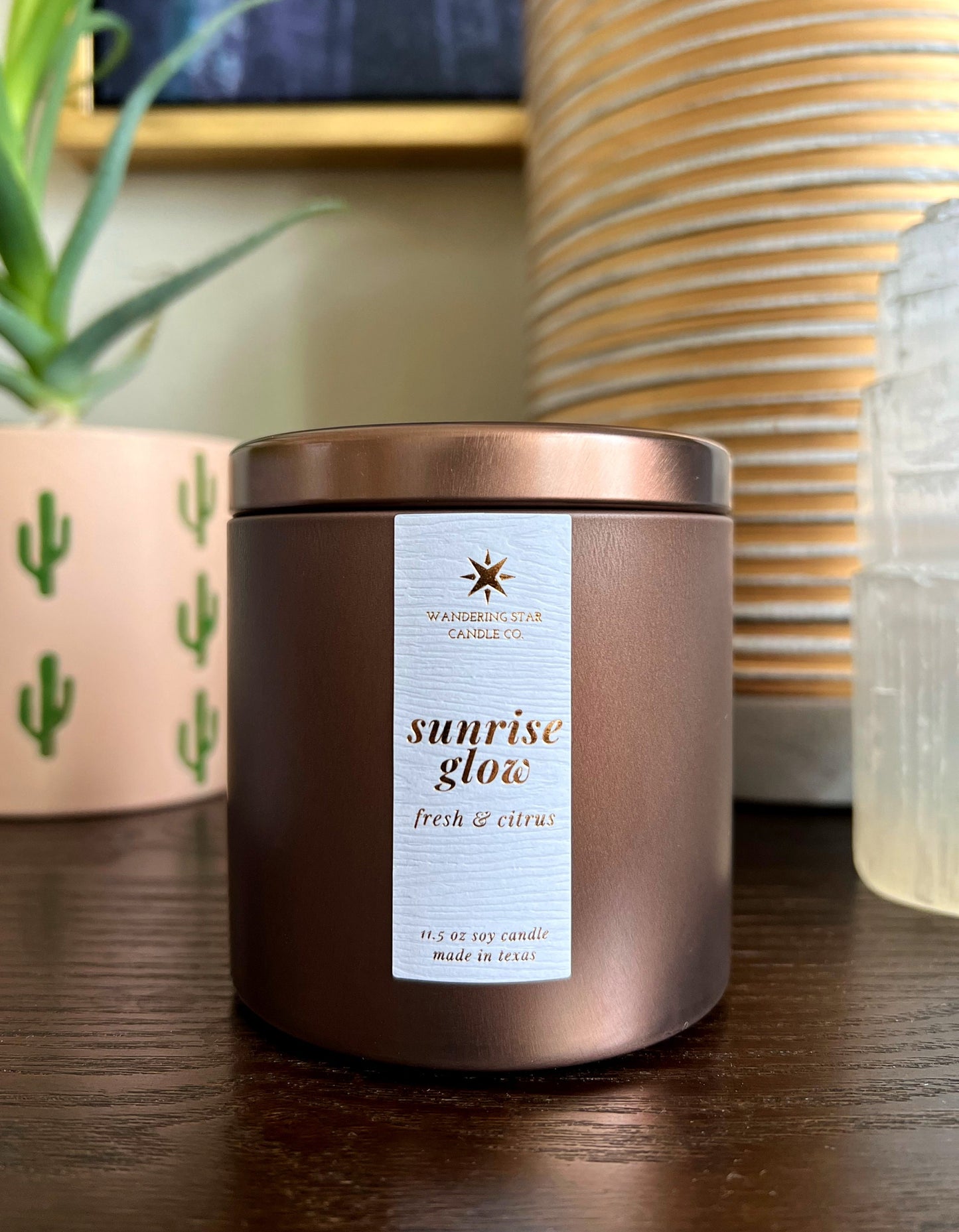 Sunrise Glow Candle | White Tea Candle | Citrus Candle | Spa Candle | Self-Care Candle | Meditation Candle | Boho Chic Decor | Made in Texas