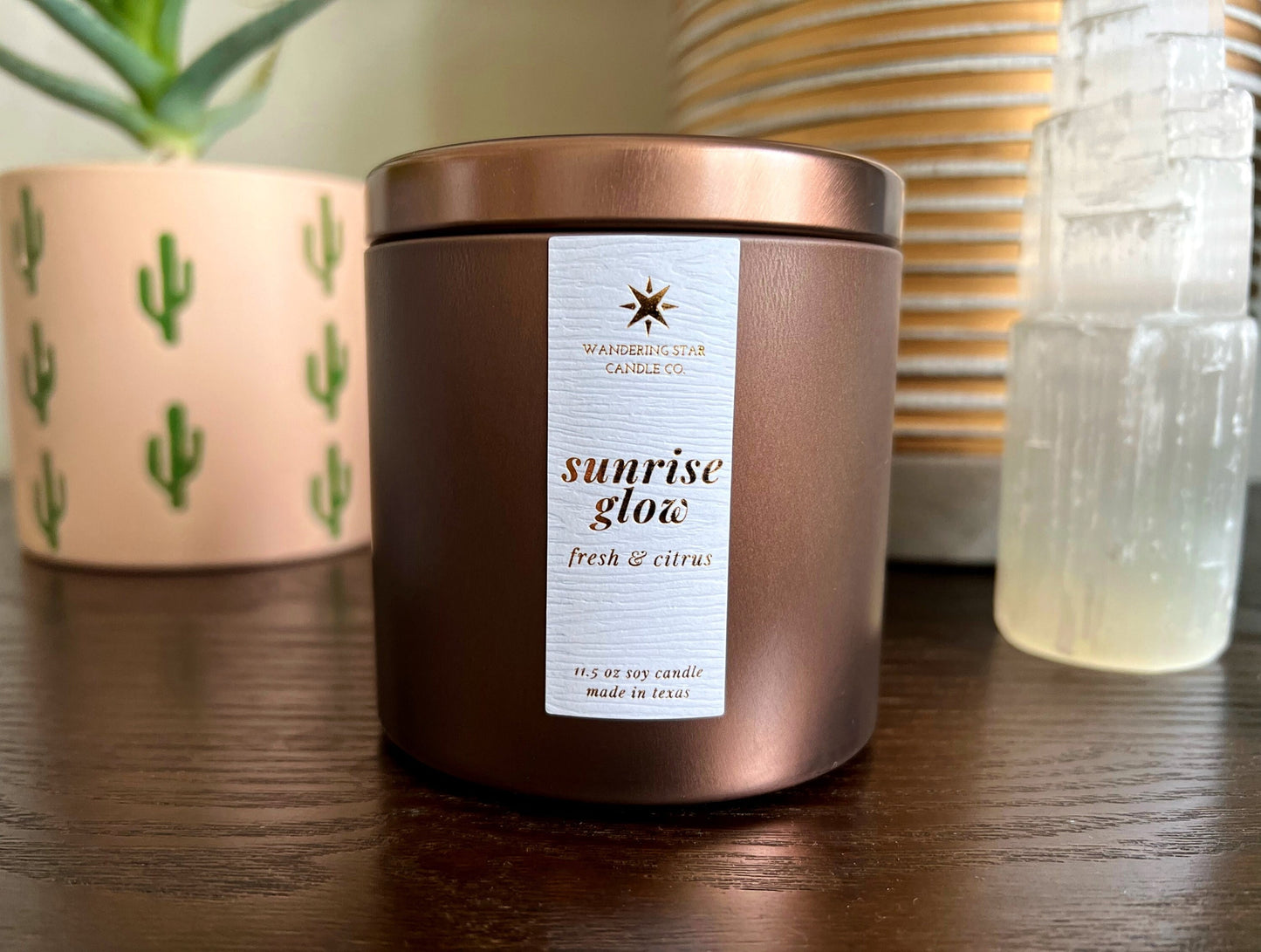 Sunrise Glow Candle | White Tea Candle | Citrus Candle | Spa Candle | Self-Care Candle | Meditation Candle | Boho Chic Decor | Made in Texas