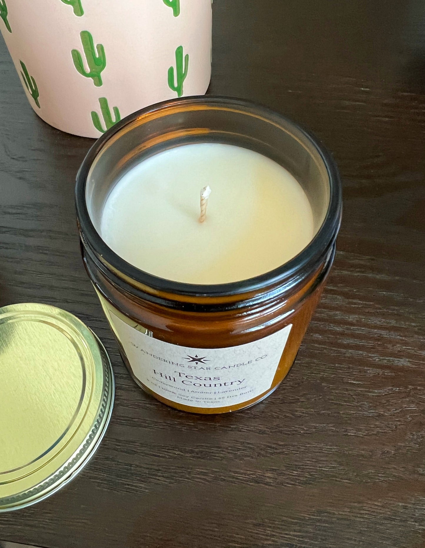 Texas Hill Country | Cedar Candle | Lavender Candle | Amber Jar Soy Candle | Texas Gifts | Made In Texas | Rustic Farmhouse Decor