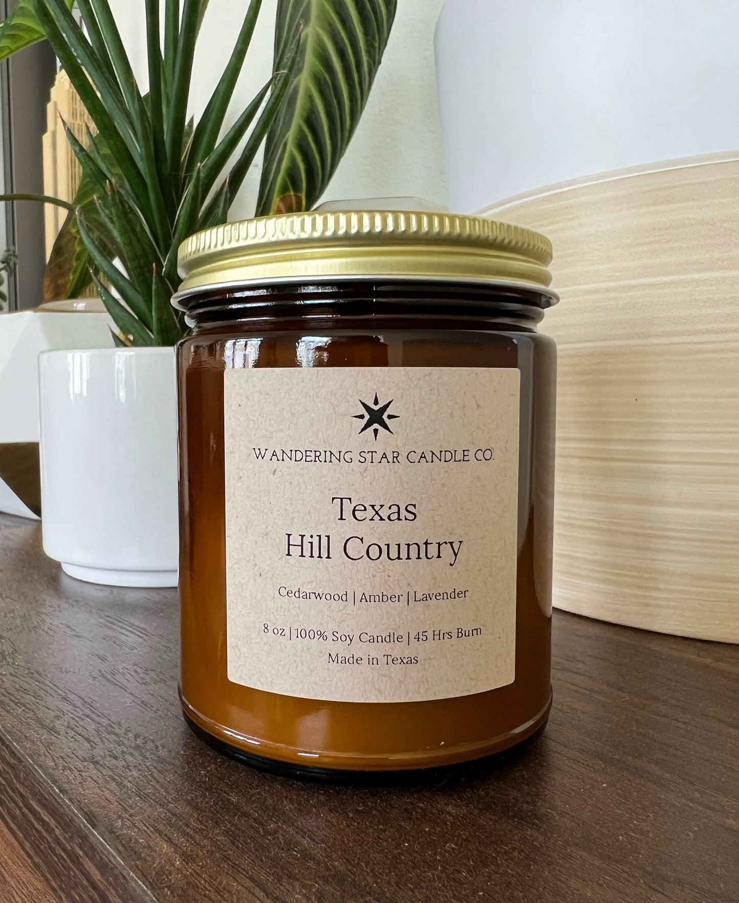 Texas Hill Country | Cedar Candle | Lavender Candle | Amber Jar Soy Candle | Texas Gifts | Made In Texas | Rustic Farmhouse Decor