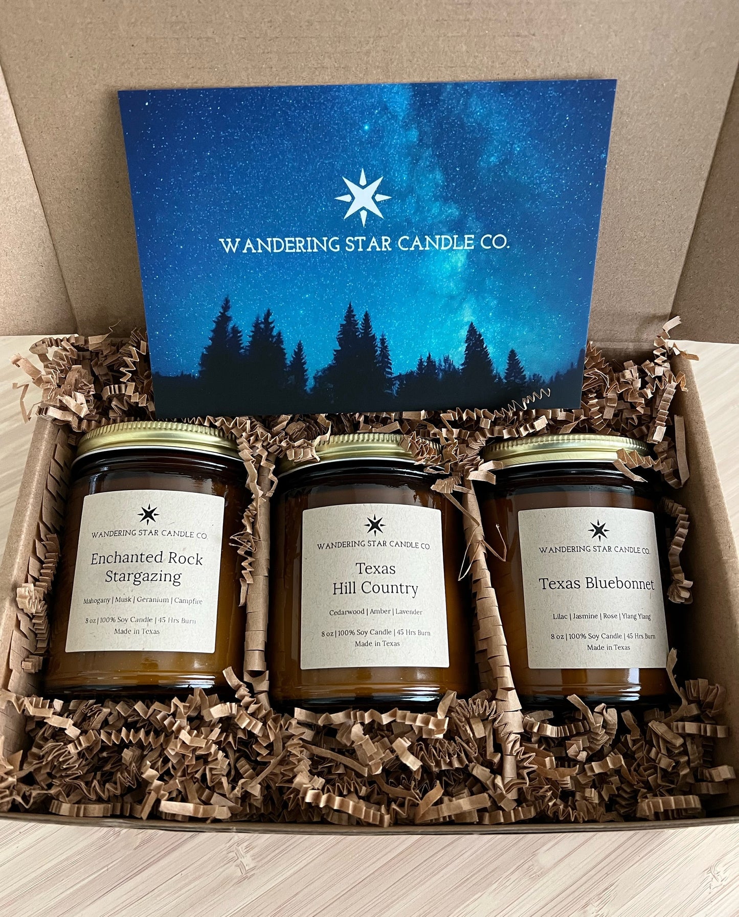 Texas Hill Country Collection | Texas Gifts | Texas Candles | Amber Jar Candles | Candle Gift Sets | Made in Texas | Gifts for Texans