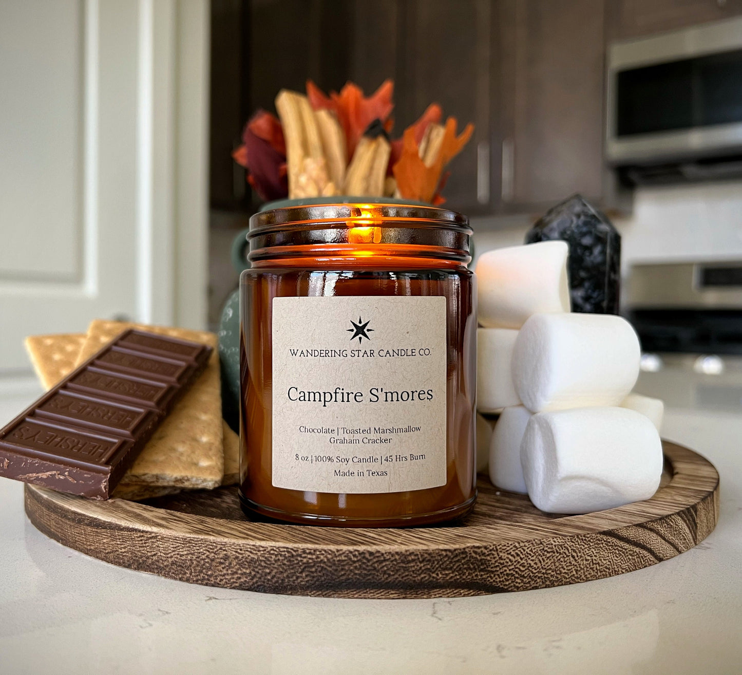 Campfire S'mores | Fall Winter Candles | Sweet Scented Candles | Camping Hiking Gifts | Outdoorsy Candles | Made in Texas | Holiday Gifts