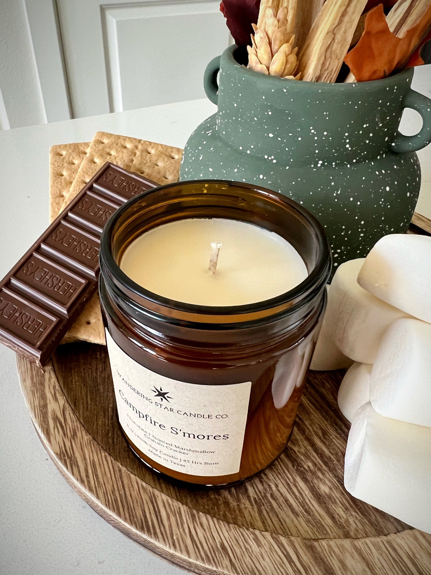 Campfire S'mores | Fall Winter Candles | Sweet Scented Candles | Camping Hiking Gifts | Outdoorsy Candles | Made in Texas | Holiday Gifts