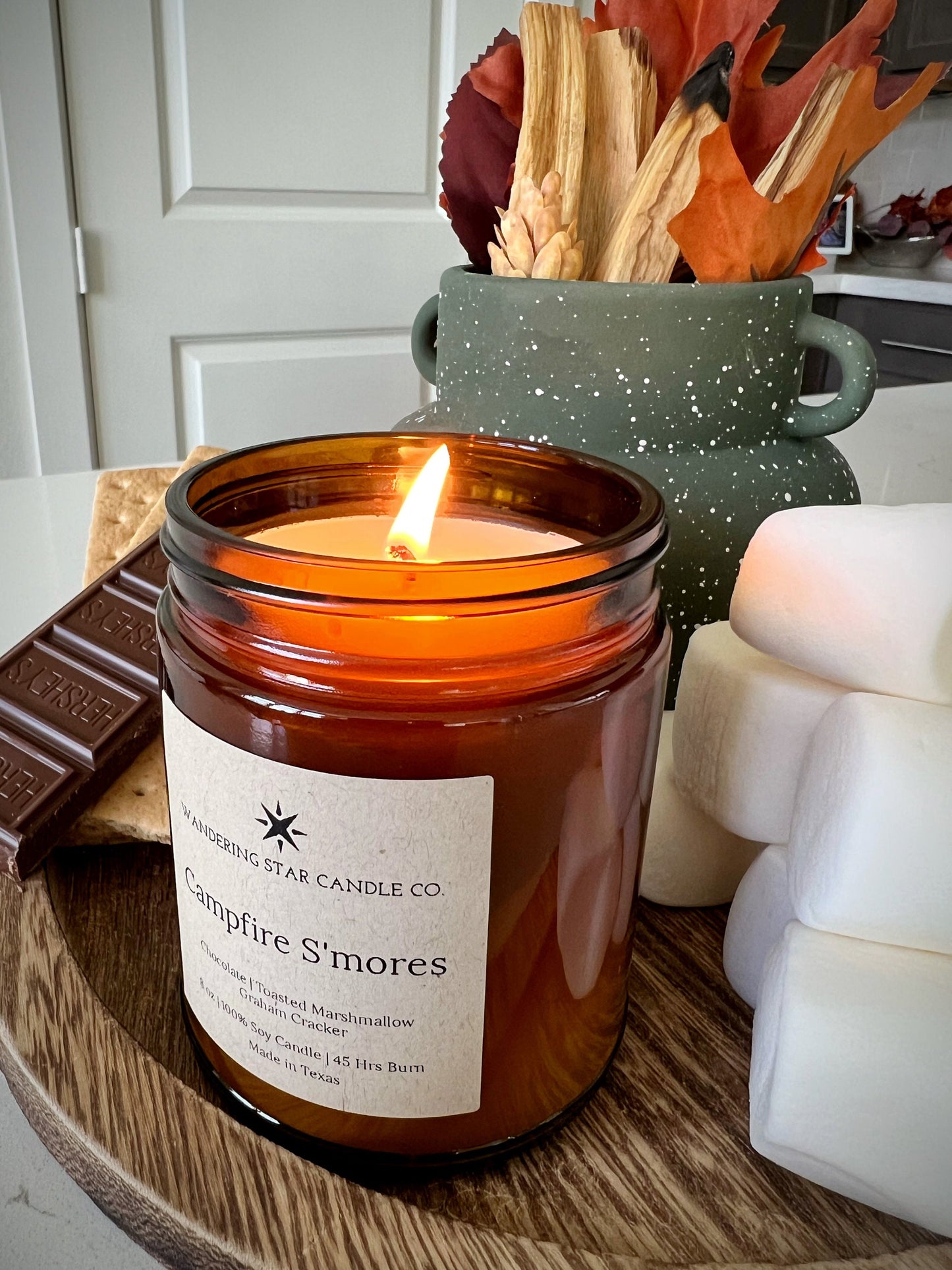 Campfire S'mores | Fall Winter Candles | Sweet Scented Candles | Camping Hiking Gifts | Outdoorsy Candles | Made in Texas | Holiday Gifts