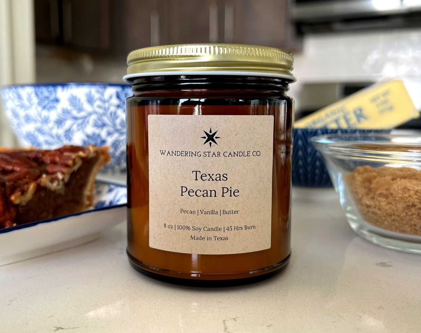 Texas Pecan Pie | Pecan Vanilla Butter Scented Soy Candle | Holiday Fall Winter Candle